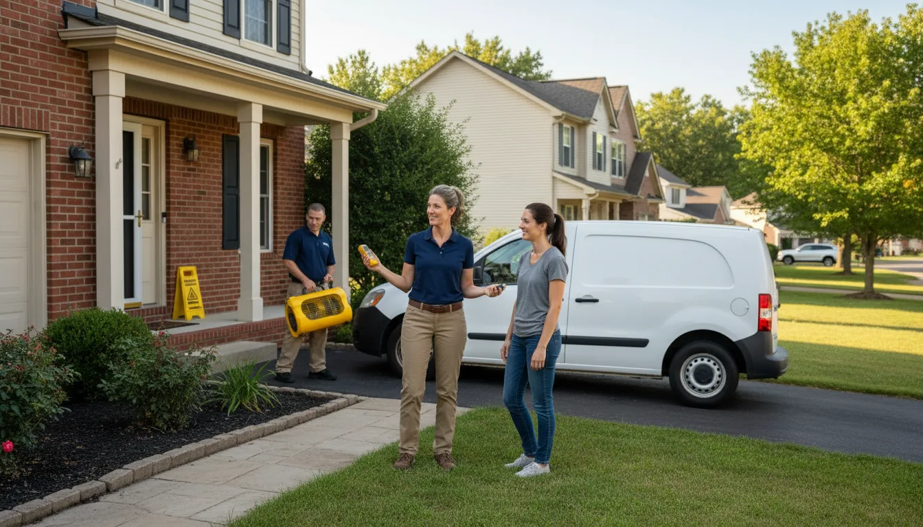 Residential water damage restoration in Mahaffey, PA